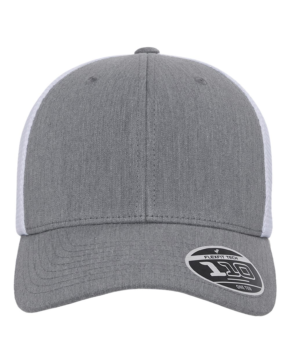 Flexfit 110M Mesh-Back Trucker Cap in Heather Grey/White
