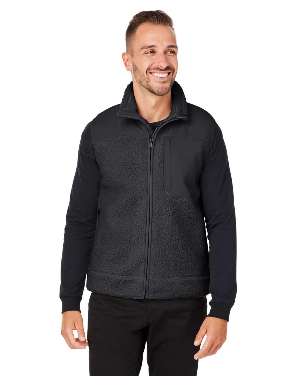 Spyder Unisex Venture Sherpa Vest in Black, style S17965