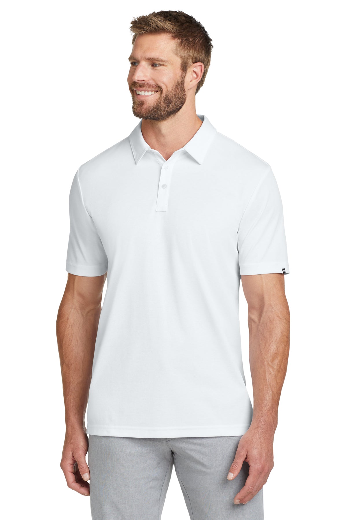 TravisMathew Oceanside Solid Polo in White, style TM1MU411