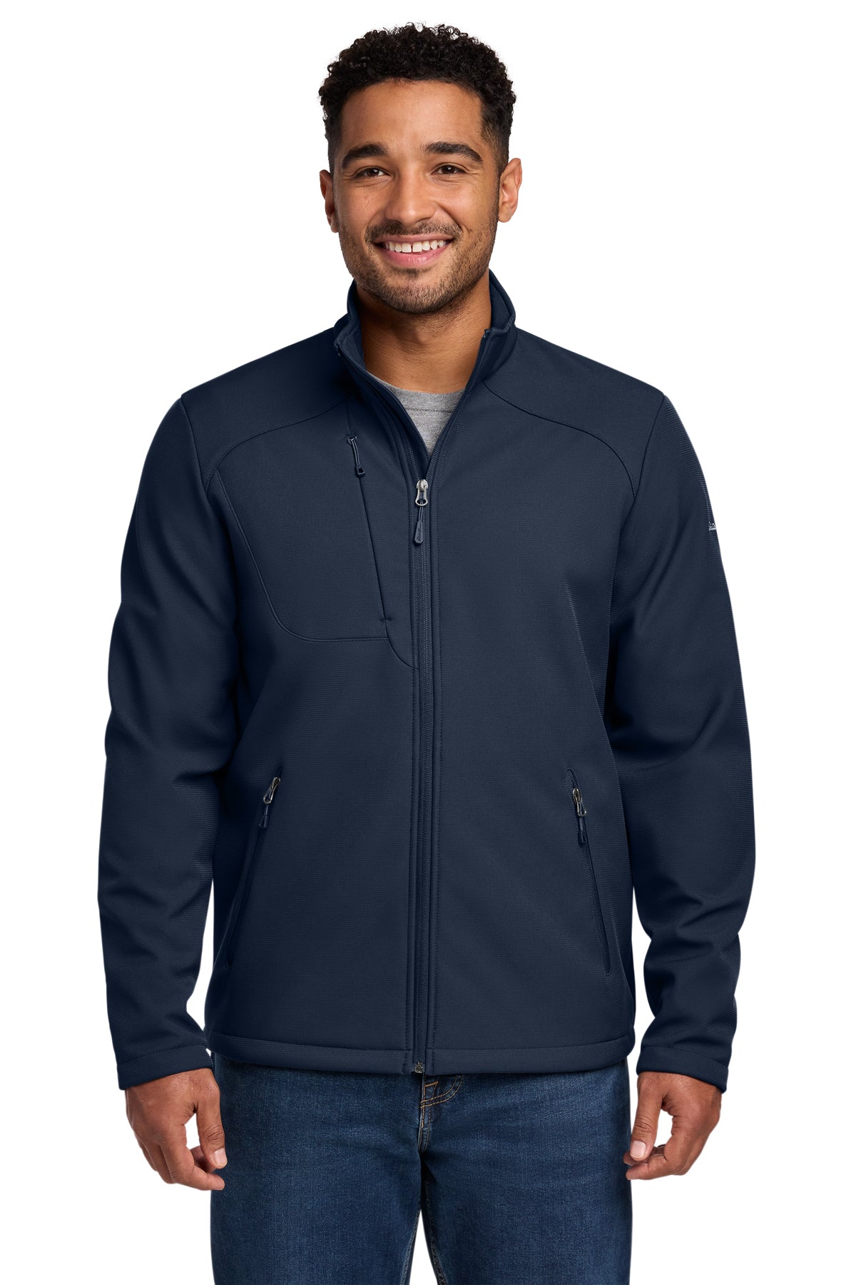 Eddie Bauer Stretch Soft Shell Jacket in River Blue Navy, style EB544
