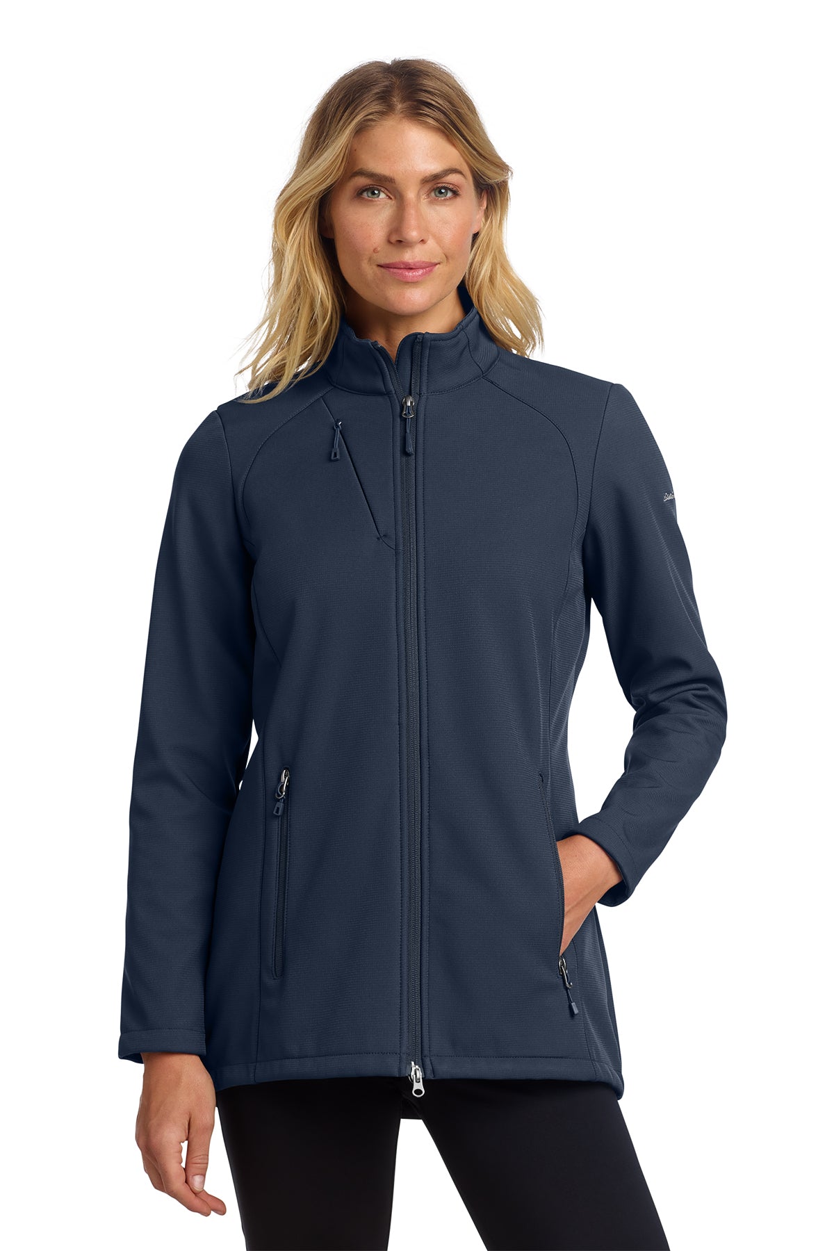 Eddie Bauer Women's Stretch Soft Shell Jacket in River Blue Navy, style EB545