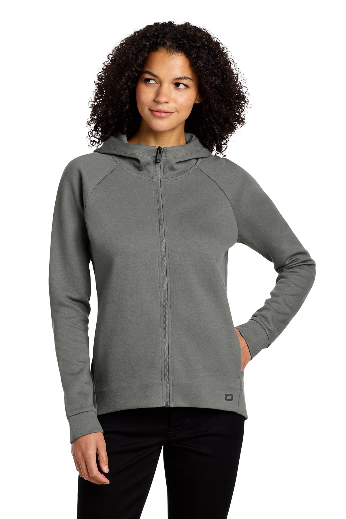 OGIO Women's Bolt Full-Zip Hoodie in Turbo Grey, style LOG850