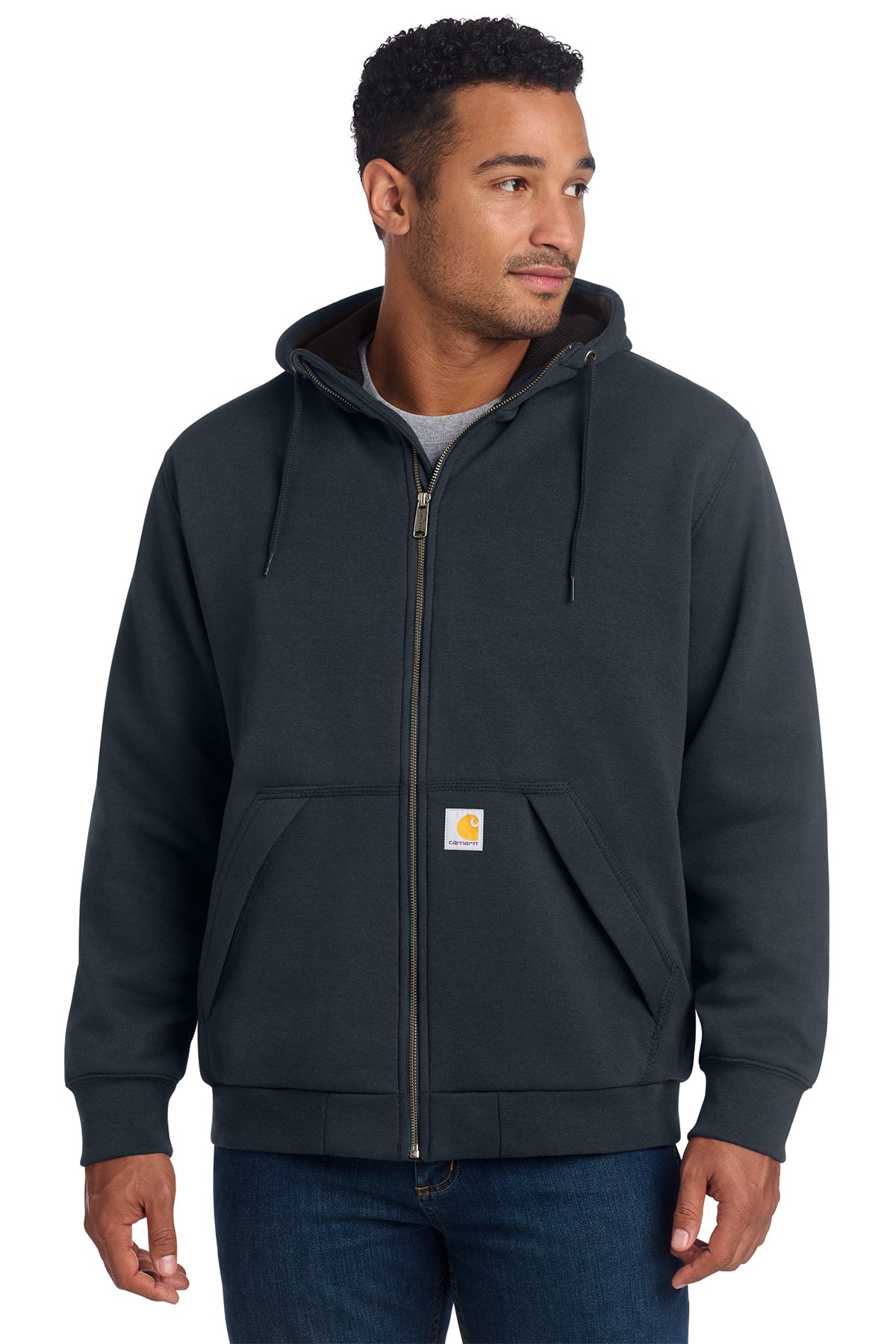 Carhartt® Midweight Thermal-Lined Full-Zip Sweatshirt in New Navy, style CT104078
