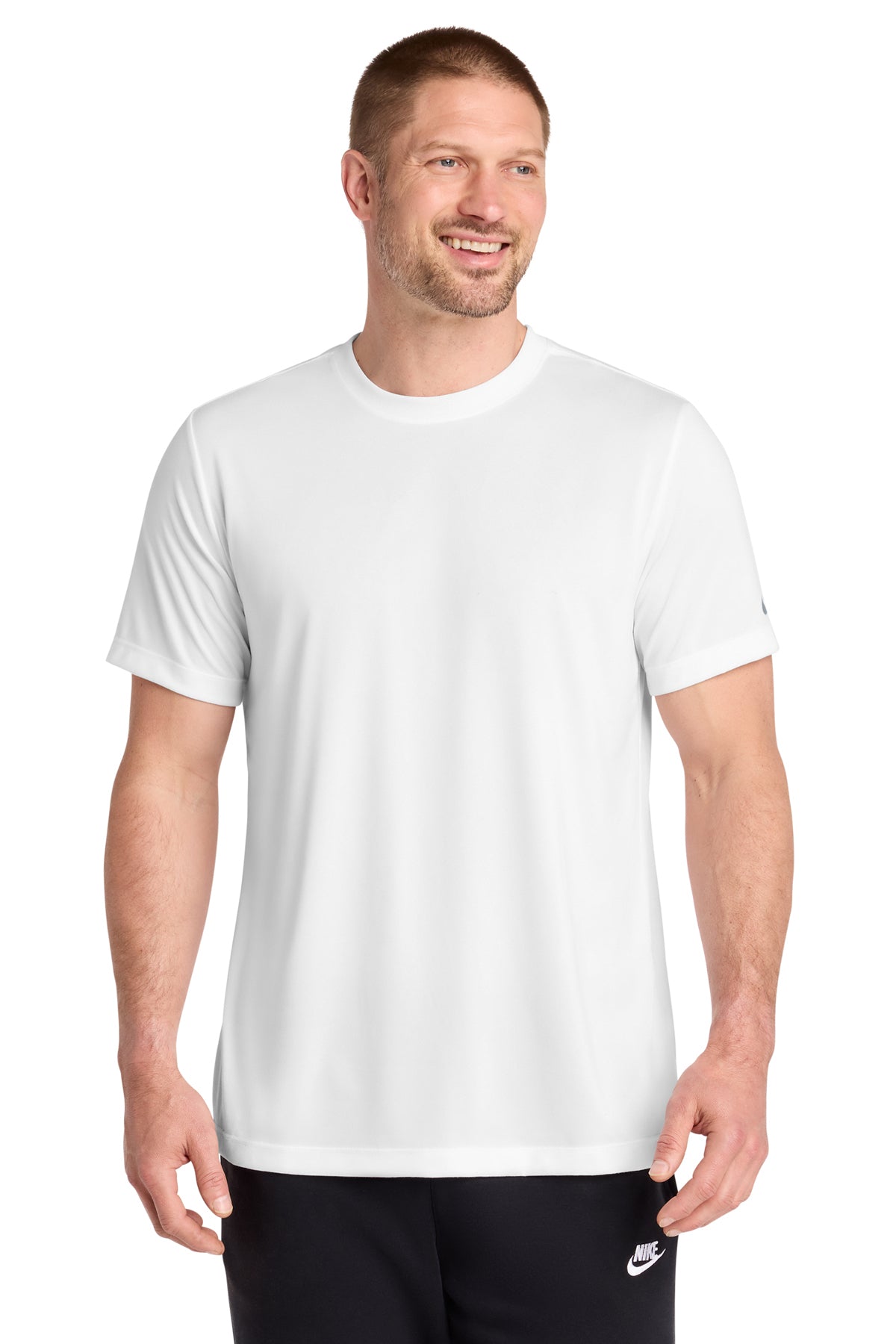 Nike Swoosh Sleeve rLegend Tee in White, style NKDX8730