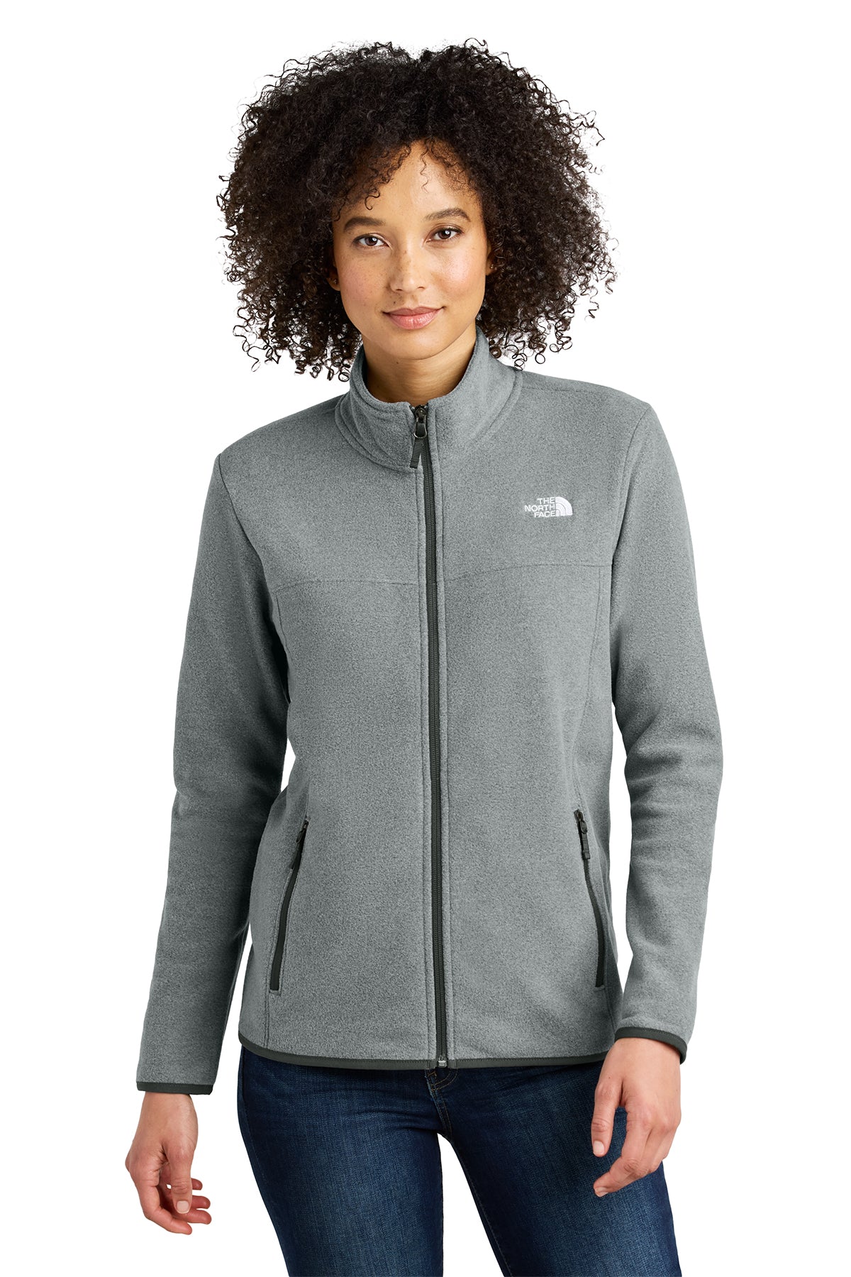 The North Face Women's Glacier Full-Zip Fleece Jacket in TNF Medium Grey Heather, style NF0A7V4K