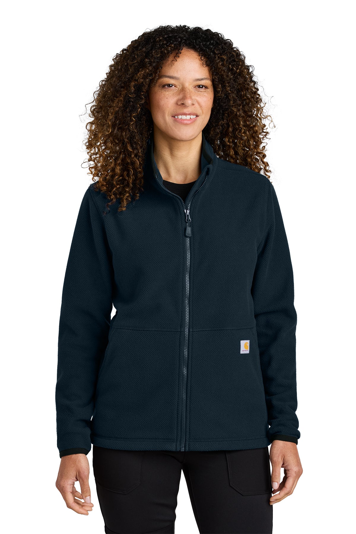 Carhartt® Women’s Textured Full-Zip Fleece Jacket in Navy, style CT106419