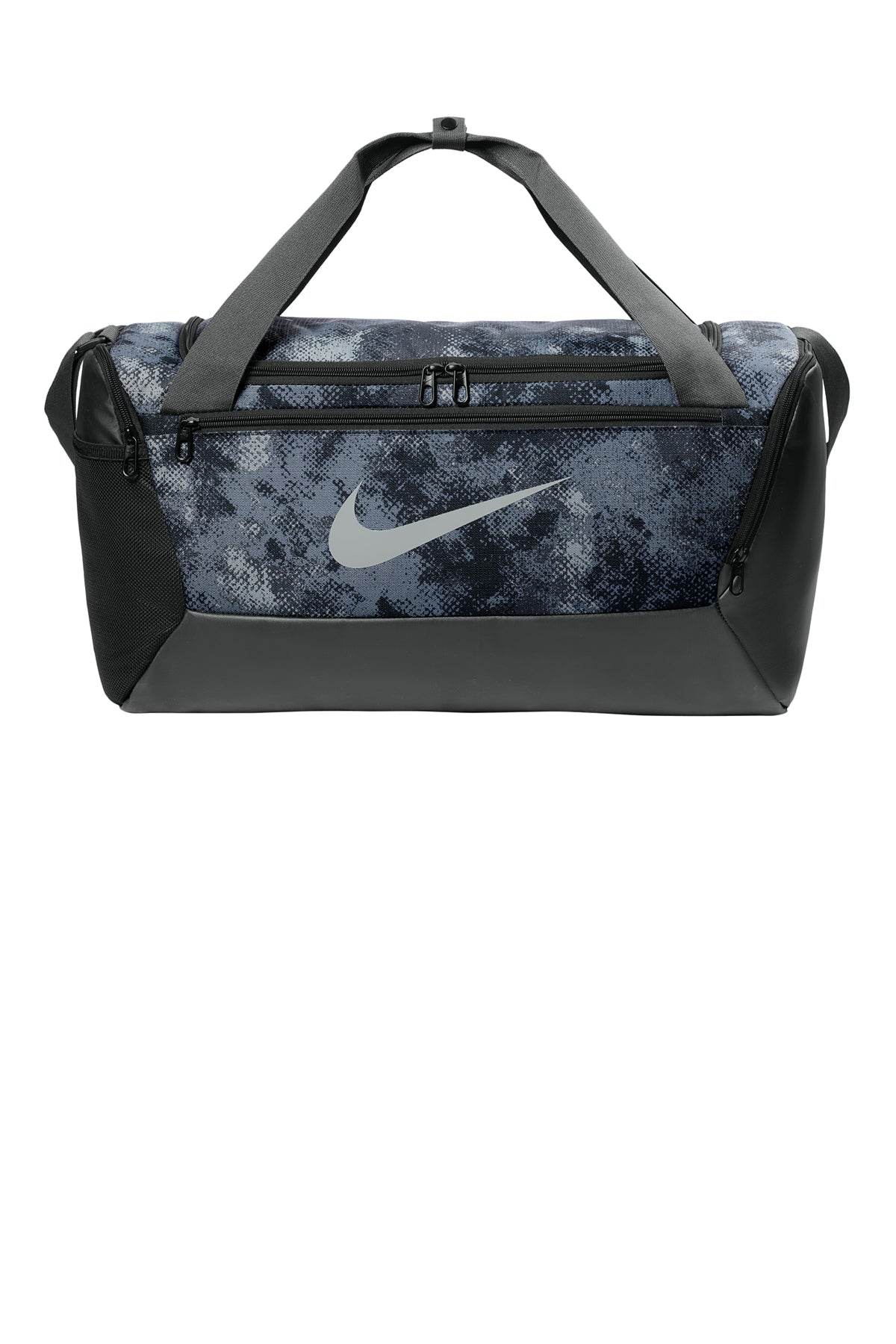 Nike Brasilia Camo Duffel in Iron Grey, style NKFZ2610