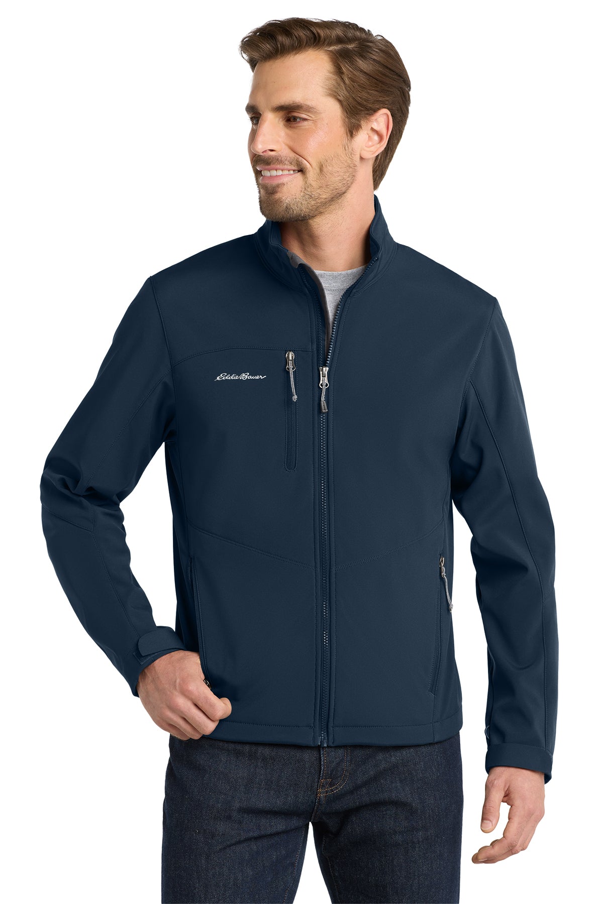 Eddie Bauer Soft Shell Jacket in River Blue Navy, style EB530