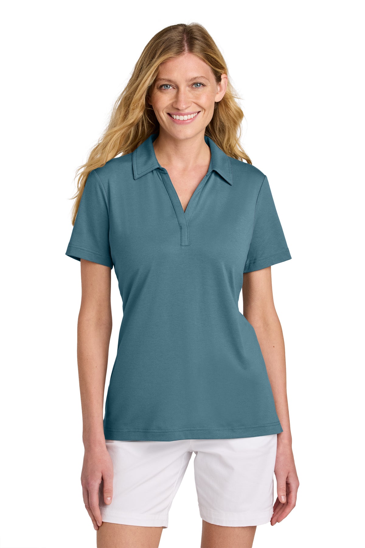 TravisMathew Women’s Glenview Solid Polo in Stellar Blue, style TM1LF071