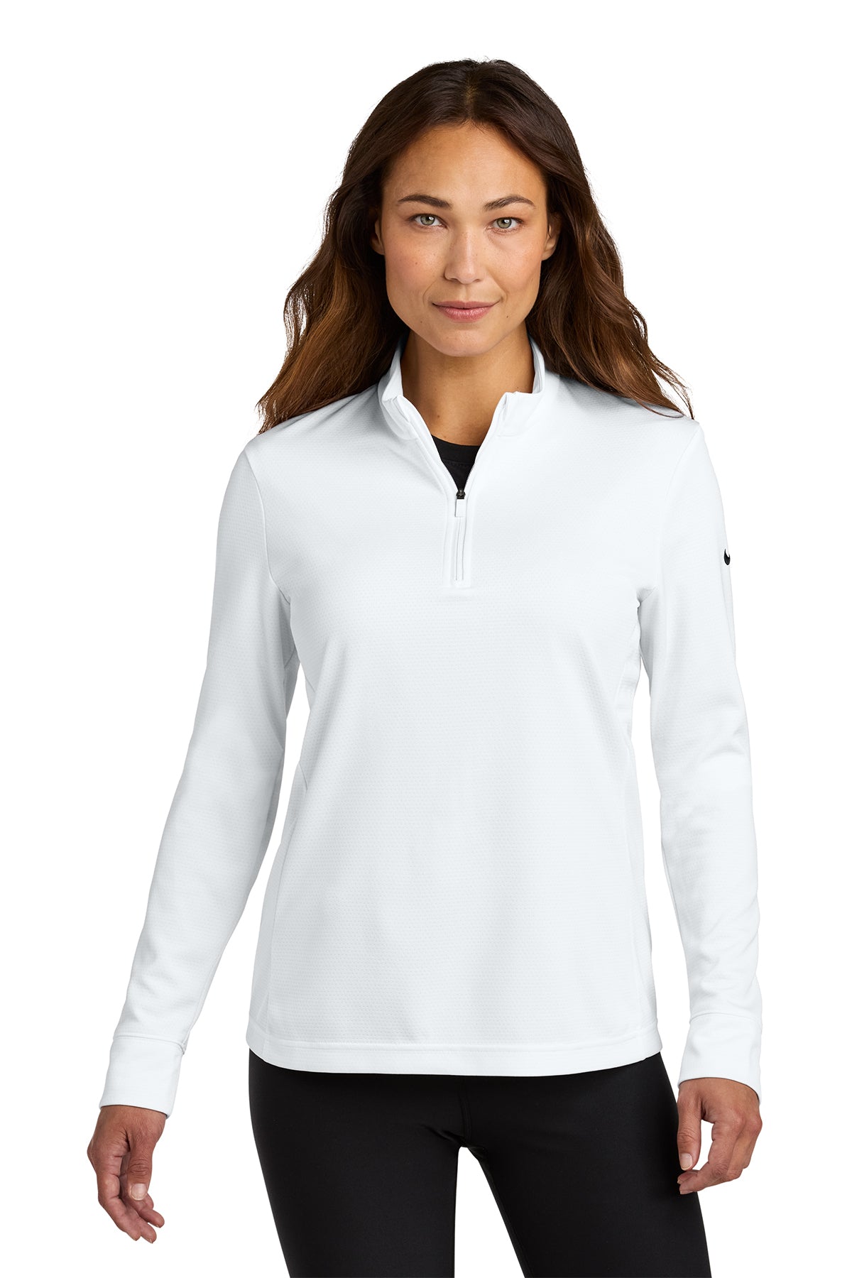 Nike Women’s Essential 1/2-Zip Cover-Up in White, style NKHM7969