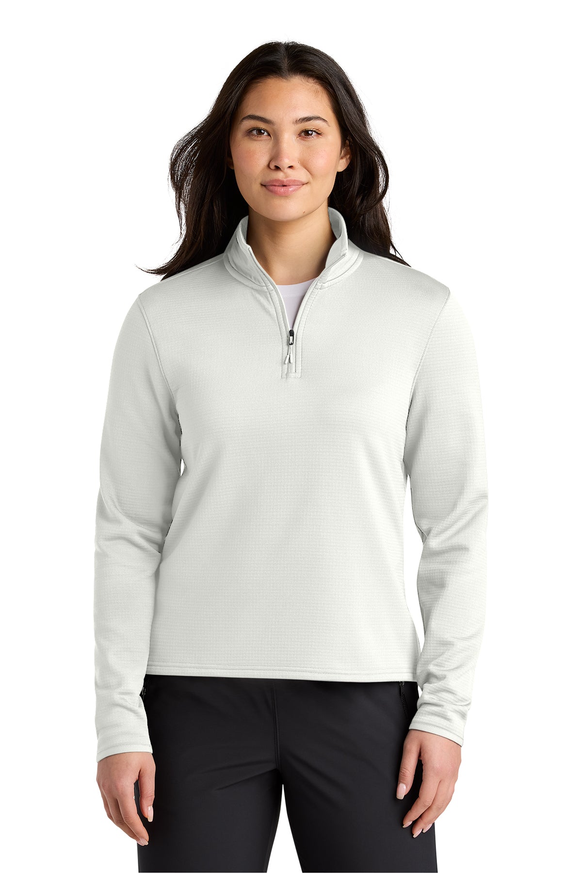 The North Face Women’s Aim 1/4-Zip Fleece in White Dune, style NF0A8FQK