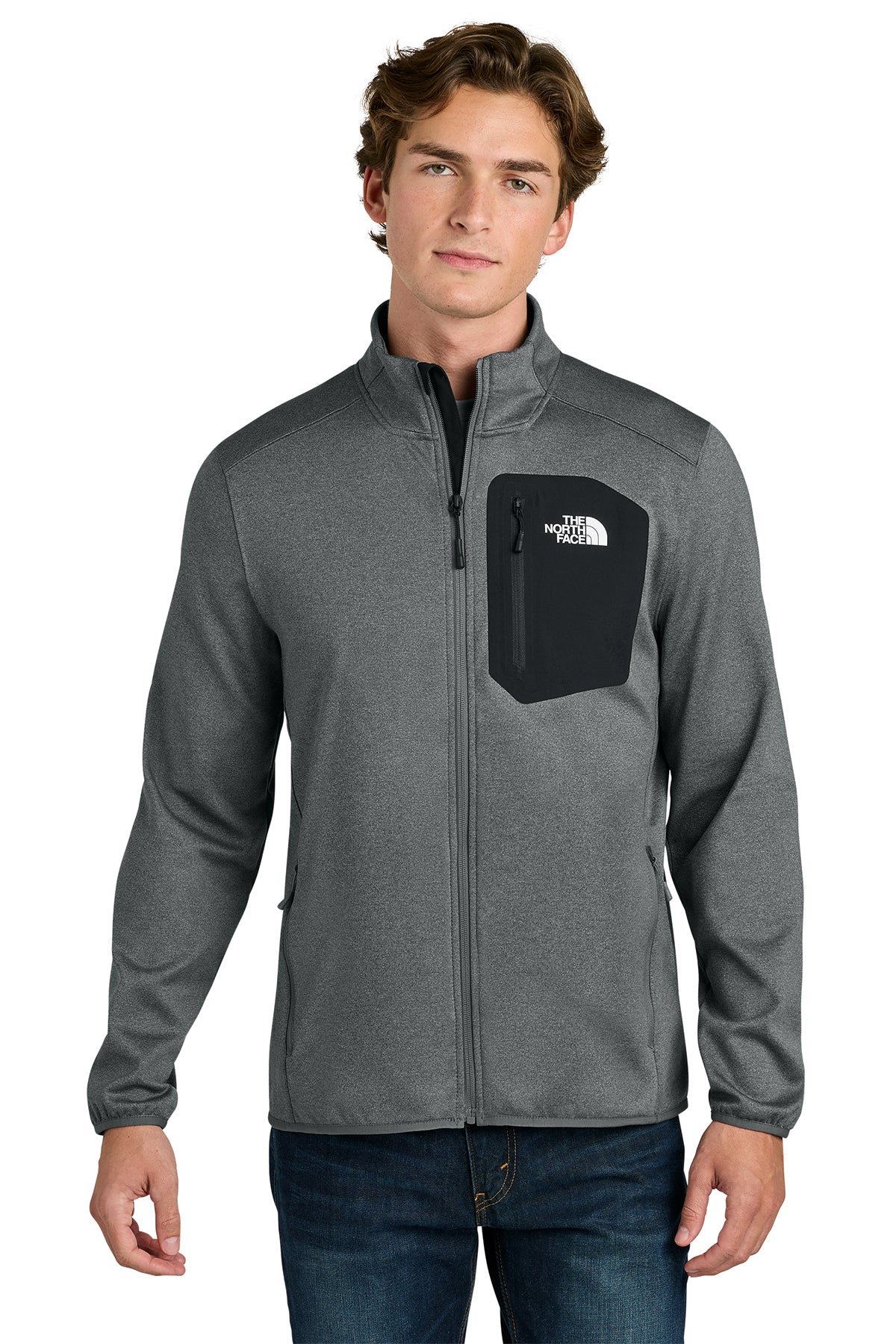 The North Face Dove Creek Full-Zip Fleece Jacket in TNF Medium Grey Heather, style NF0A8FQN