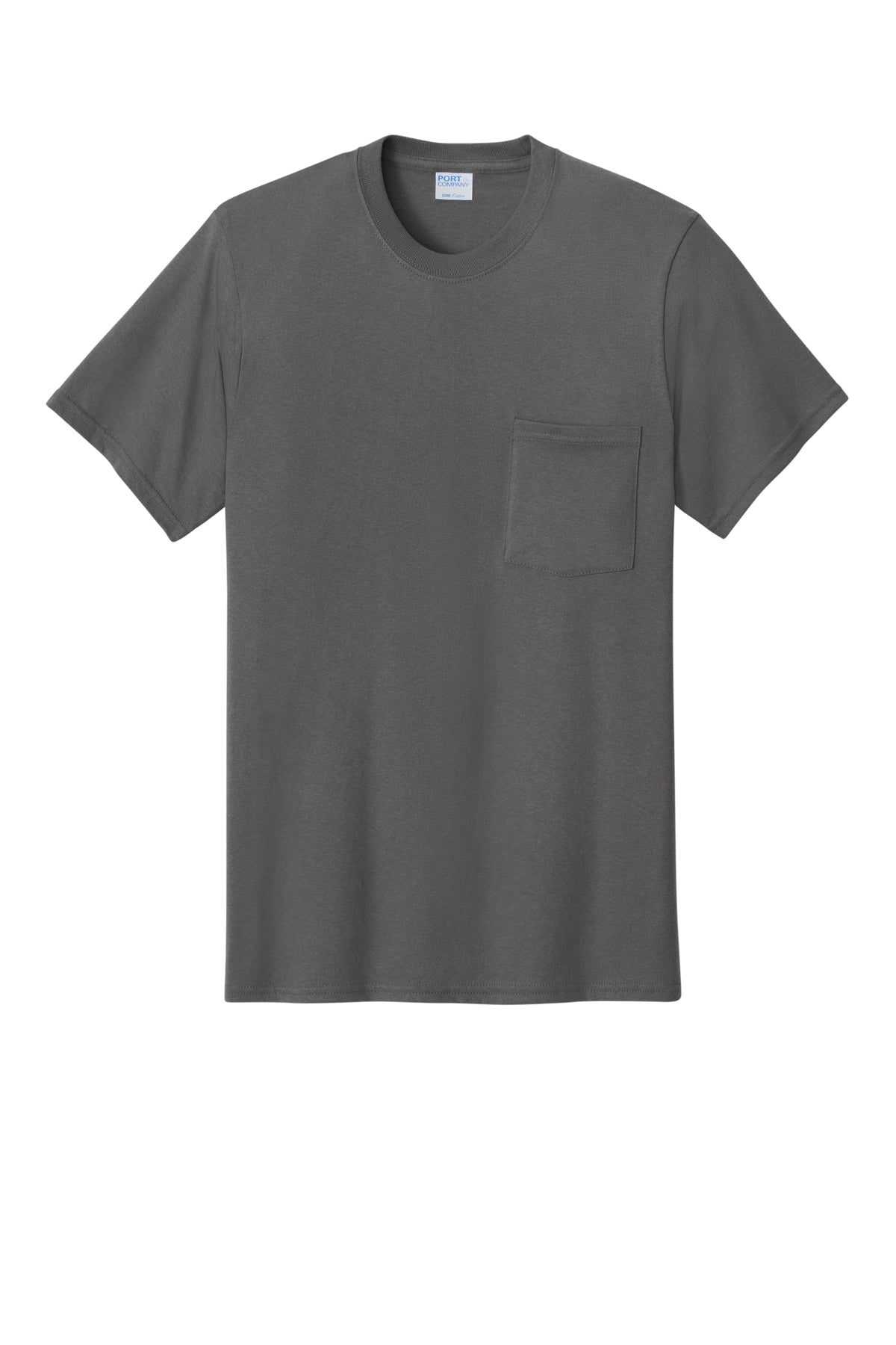 Port & Company Core Cotton Pocket Tee PC54P in Charcoal