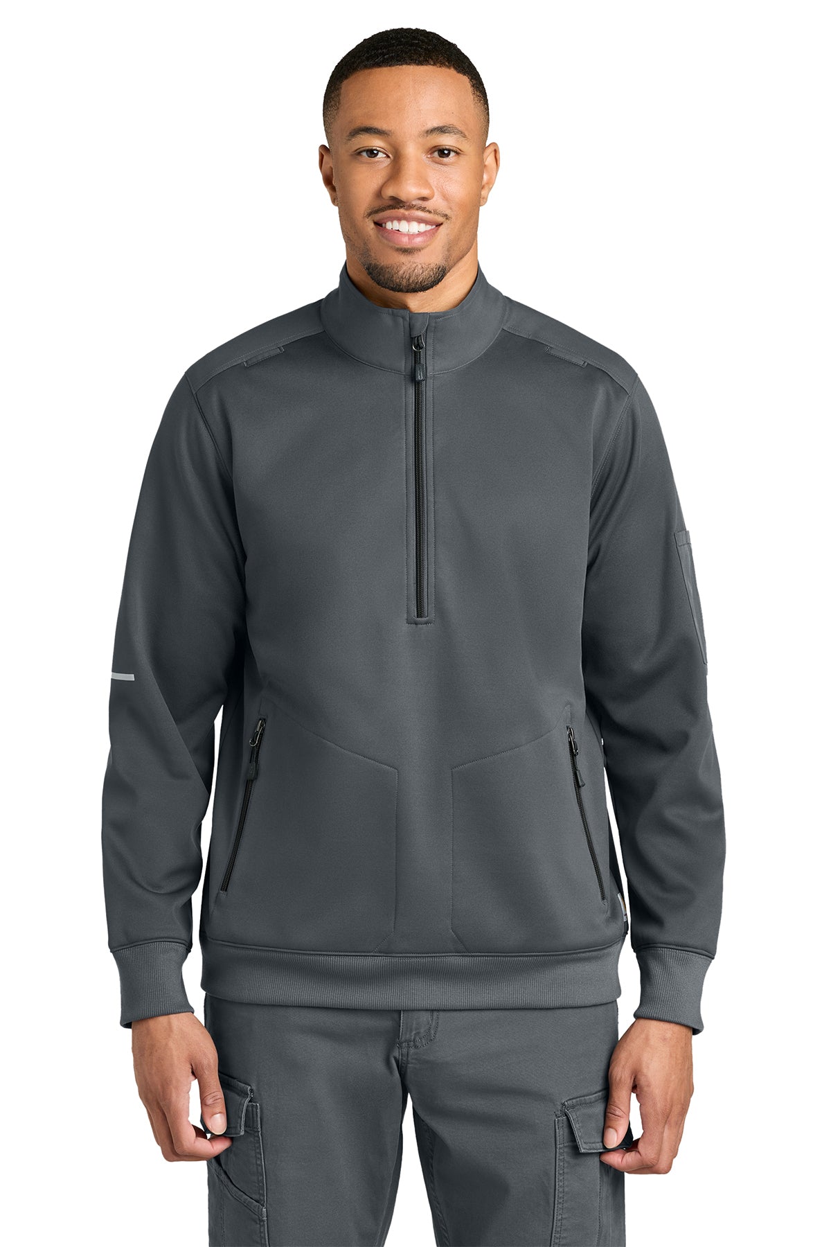Carhartt® FLD & RSCU 1/2-Zip Mid-Layer in Pewter, style CTC86912
