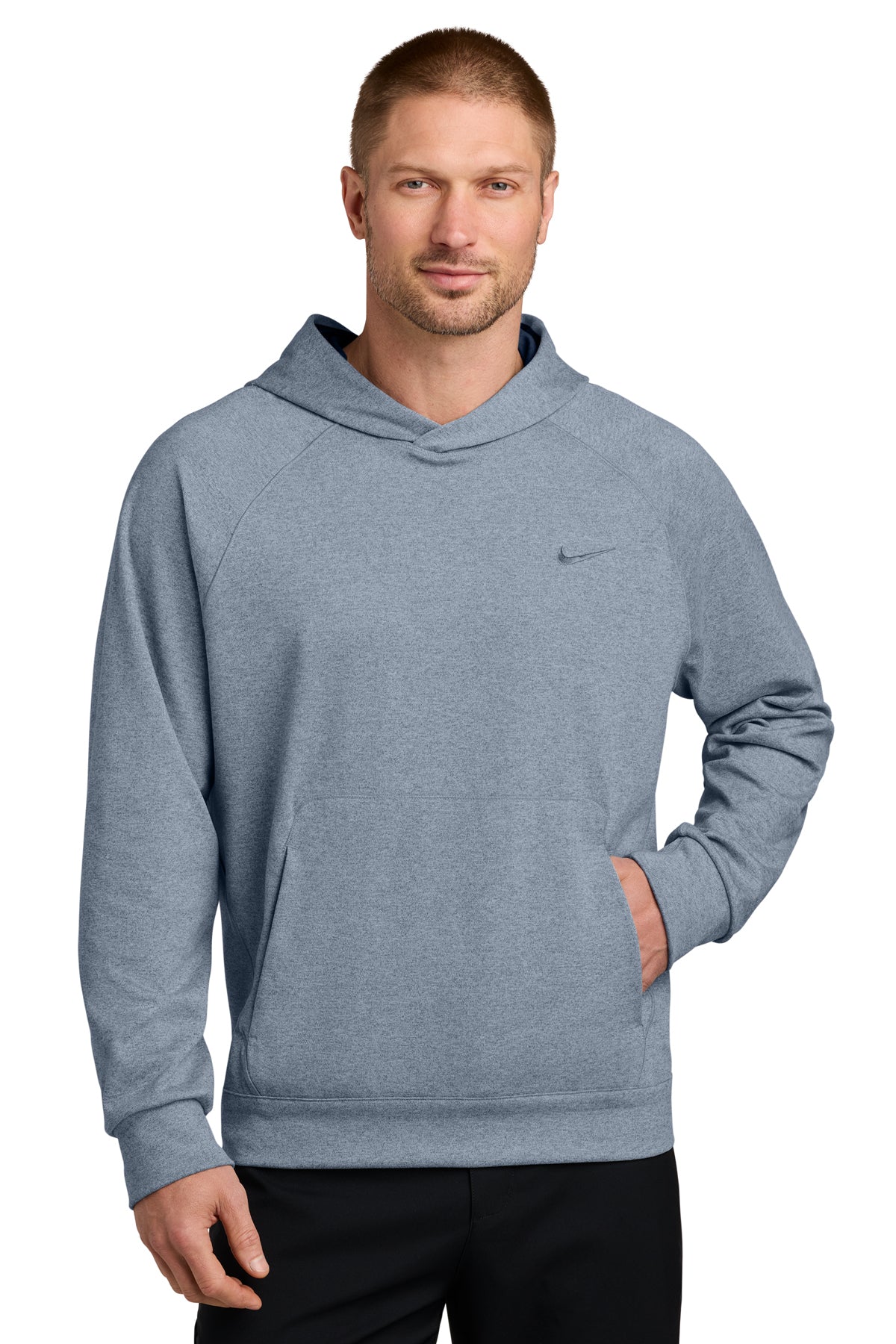 Nike Dri-Fit Primary Hoodie in Navy Heather, style NKIO8126