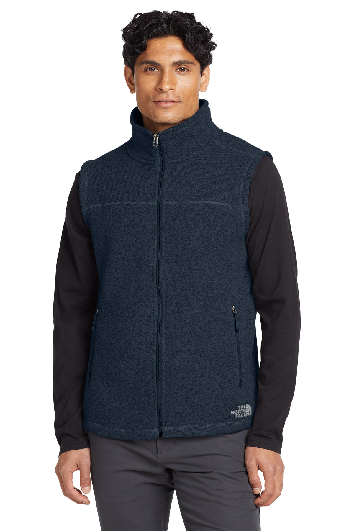 The North Face Sweater Fleece Vest in Urban Navy Heather, style NF0A47FA