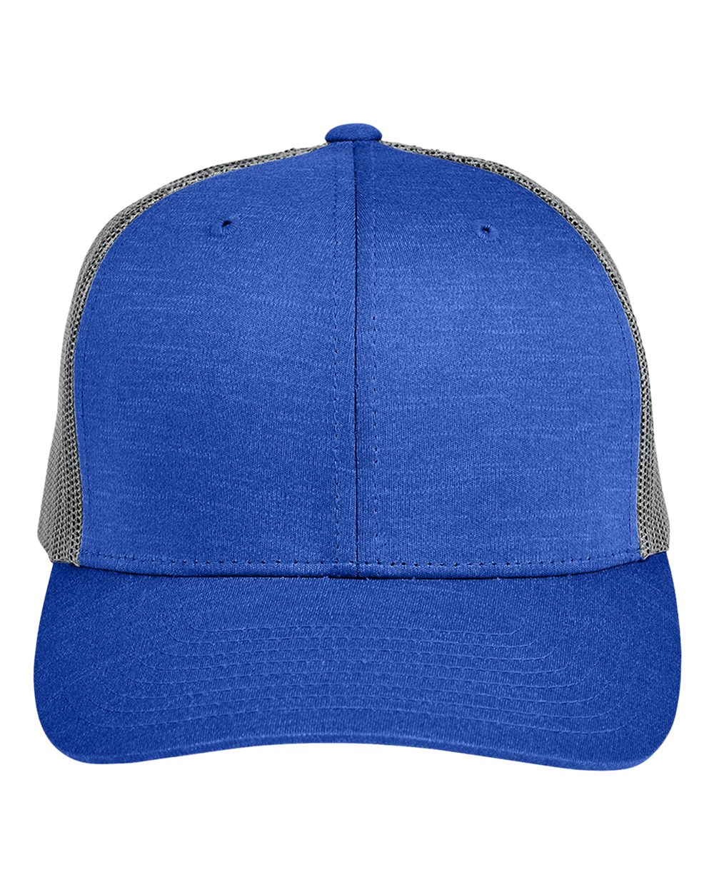 Team 365 TT802 Zone Performance Trucker Cap in Sport Royal Heather/Sport Graphite