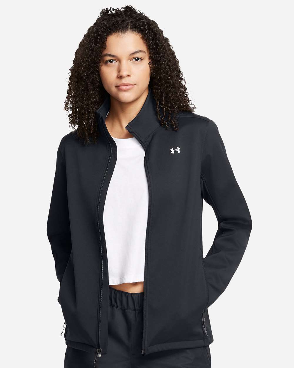 Under Armour Women's ColdGear Infrared Shield 2.0 Jacket in Black/ White, style 1371594