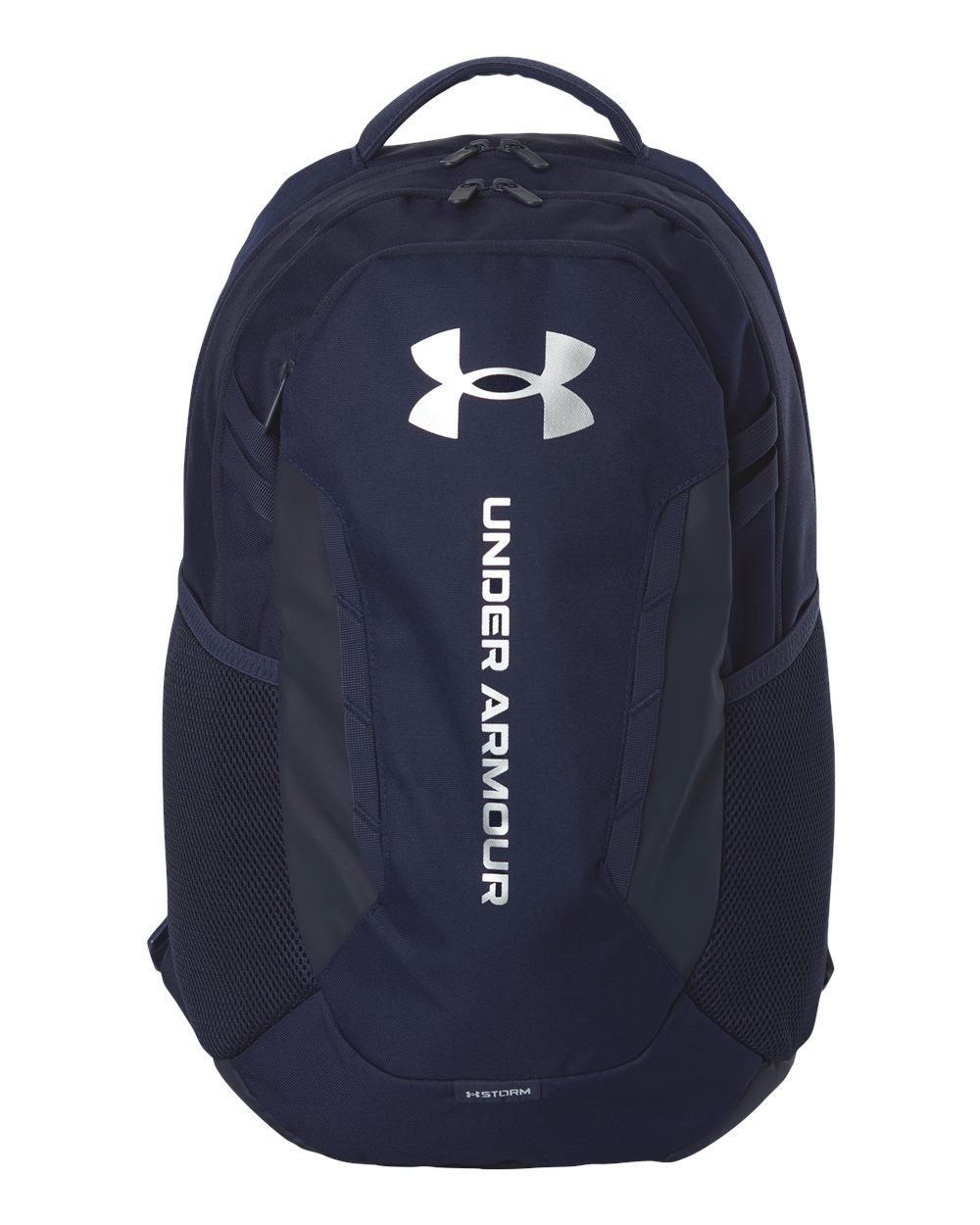 Under Armour Hustle Backpack 6.0 in Midnight Navy/ Metallic Silver, style 1384672