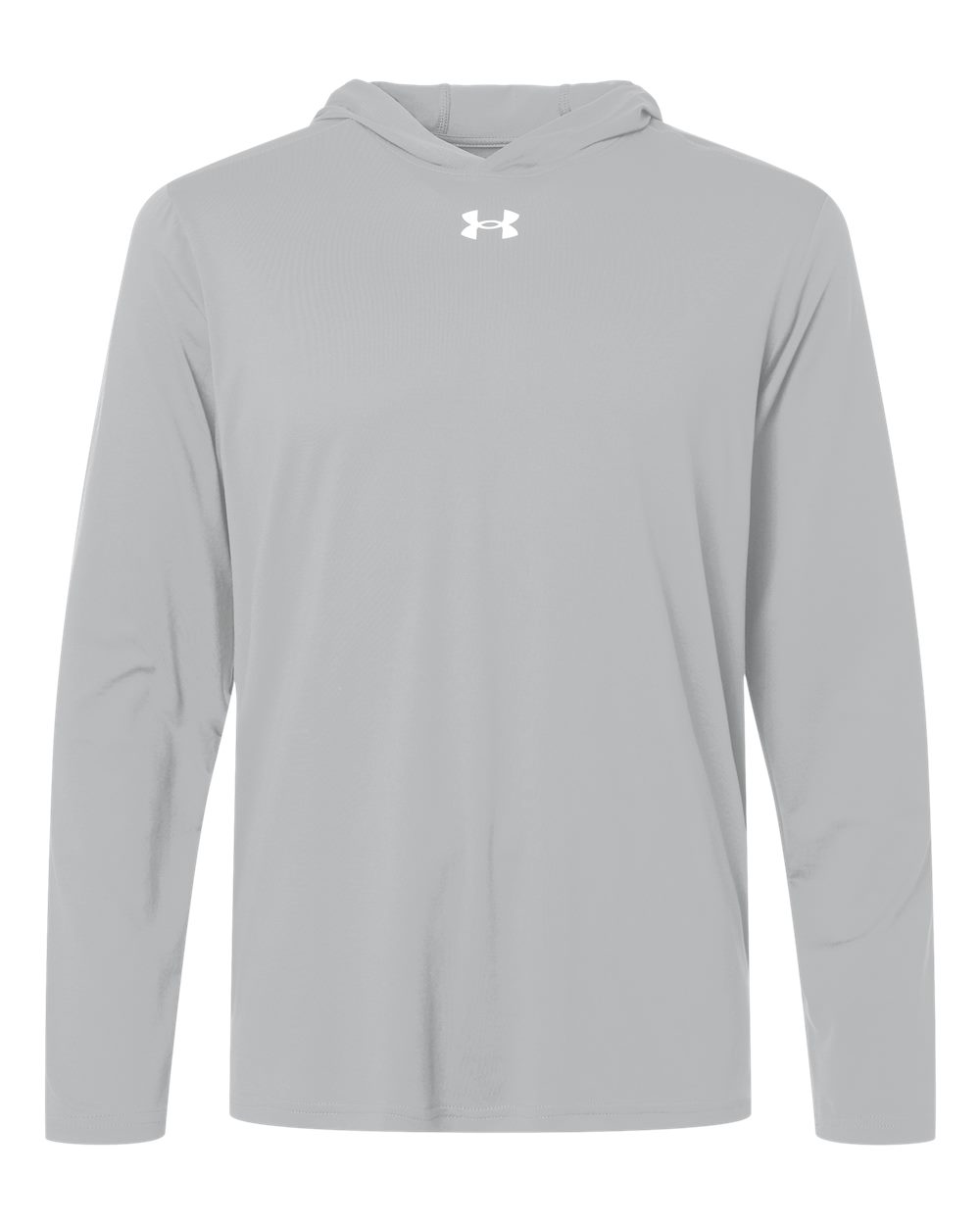Under Armour Men's Team Vanish Hooded Long Sleeve T-Shirt blank in Mod Grey/ White, style 6014164