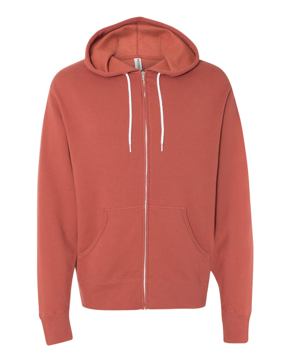 Independent Trading Co. AFX90UNZ Lightweight Full-Zip Hoodie in Rust