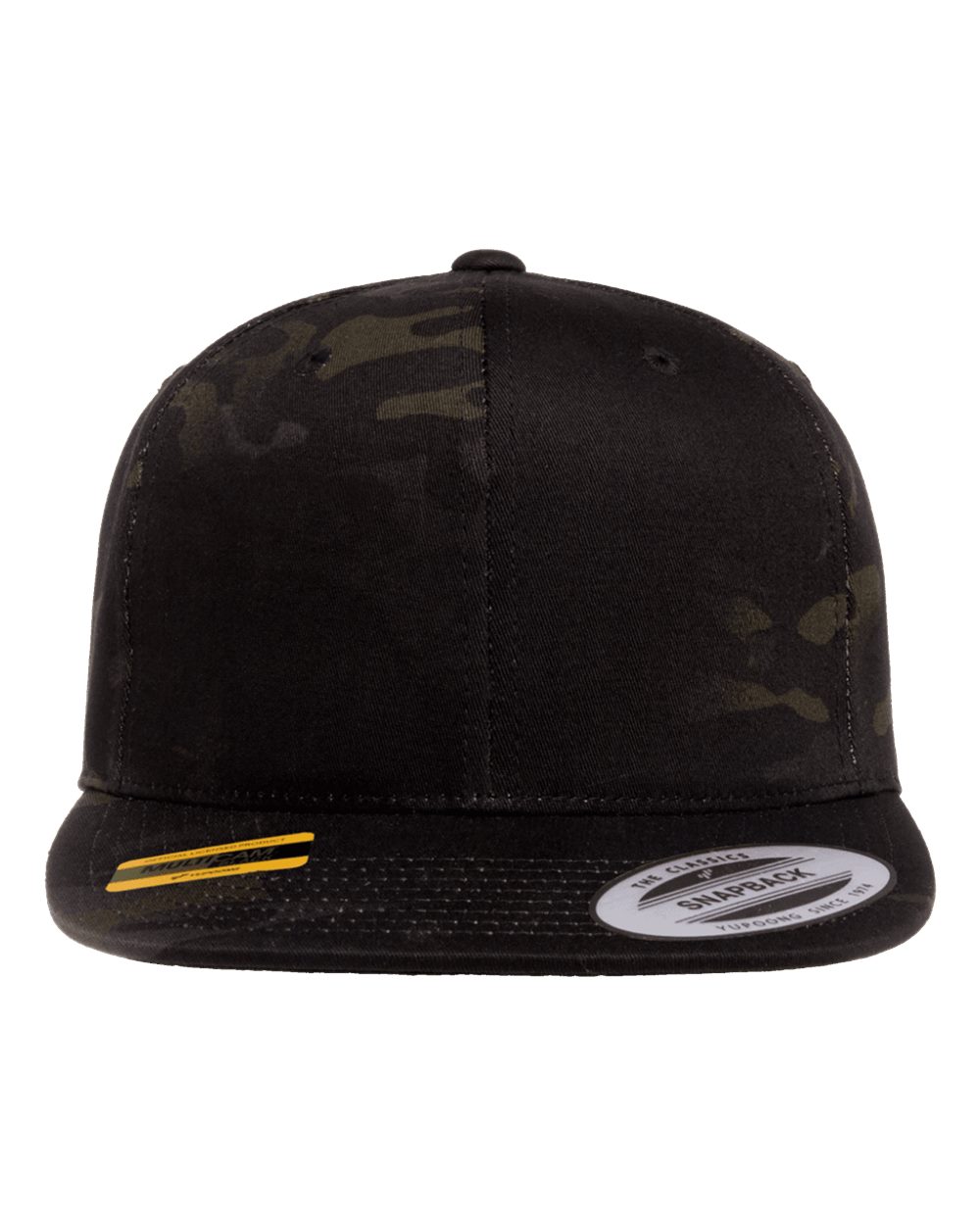 YP Classics 6089M Premium Flat Bill Snapback in Multicam Black