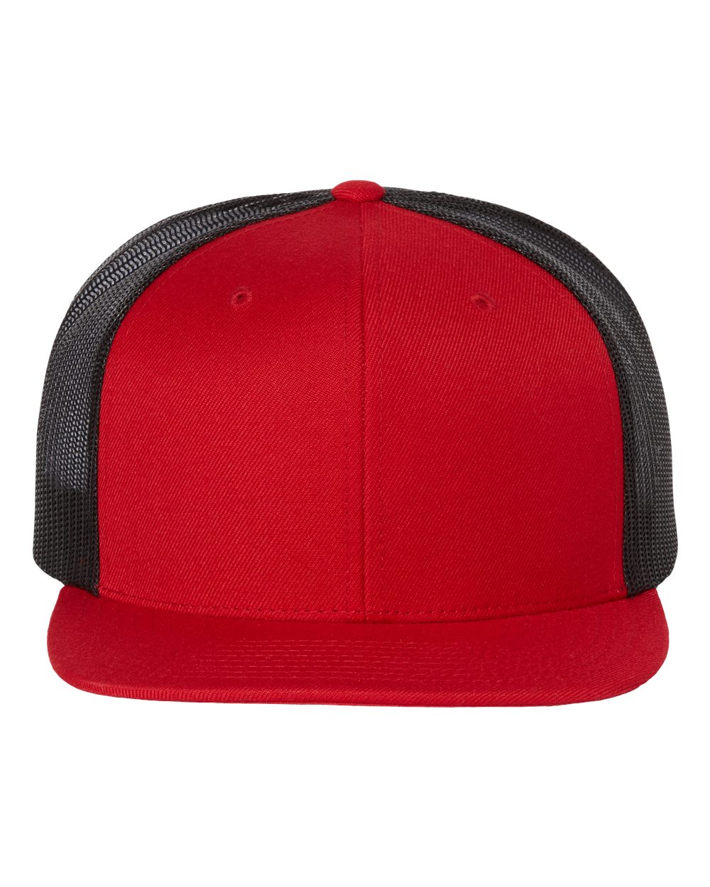 Richardson 511 Wool Blend Flat Bill Trucker Cap in Red/Black