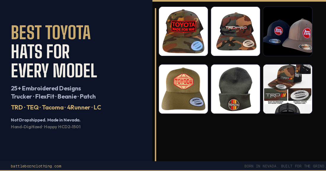 Best Toyota Hats for Every Model | 25+ Designs - Battle Born Clothing