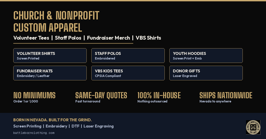Church /Nonprofit Custom Apparel | Shirts, Hats & Volunteer Gear