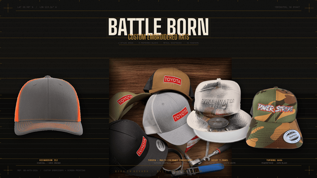 Custom Embroidered Hats: Brand Guide | Battle Born Clothing - Shop Battle Born Clothing
