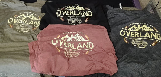 FJ80 Overland Tee screen printed with discharge ink