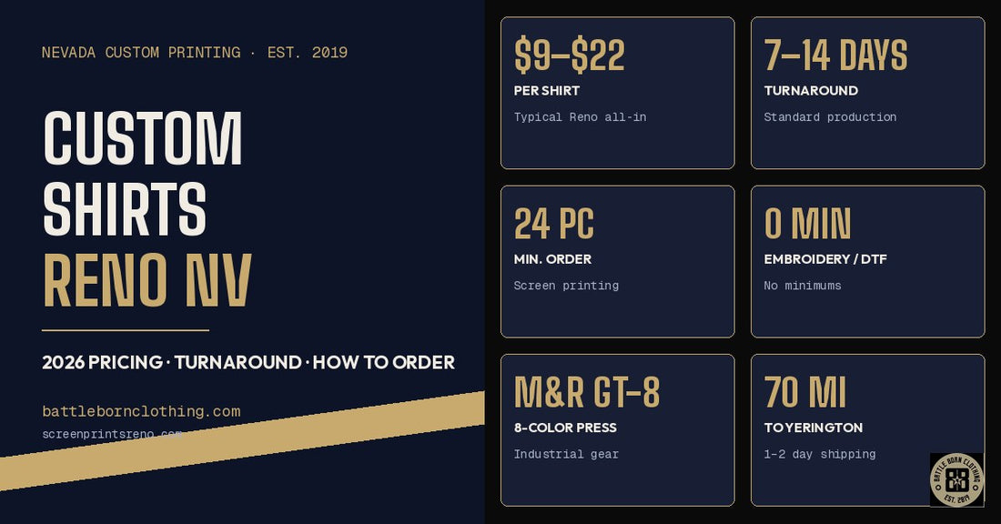 Custom Shirts in Reno NV: Pricing, Turnaround & How to Order (2026 Guide)
