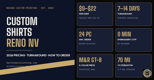 Custom Shirts in Reno NV: Pricing, Turnaround & How to Order (2026 Guide)