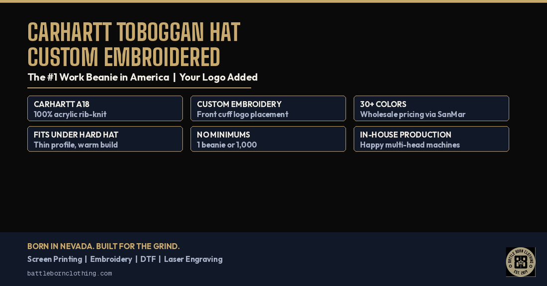 Carhartt Toboggan Hat | Custom Embroidered Beanies for Work