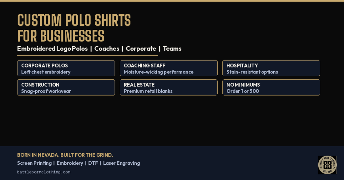 Custom Polo Shirts for Businesses | Embroidered Logo Polos