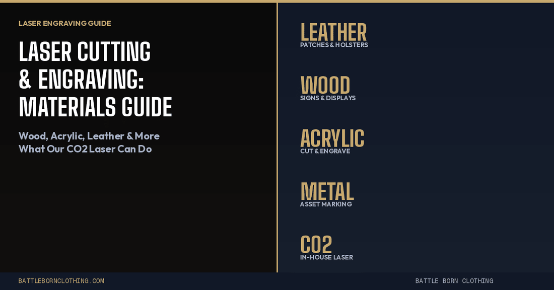 Laser Cutting & Engraving Materials Guide | CO2 Laser - Battle Born Clothing