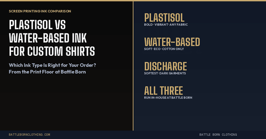 Plastisol vs Water-Based Ink for Screen Printing | Guide - Battle Born