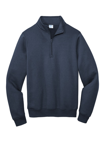 Port & Company Core Fleece 1/4-Zip Pullover Sweatshirt PC78Q in Navy