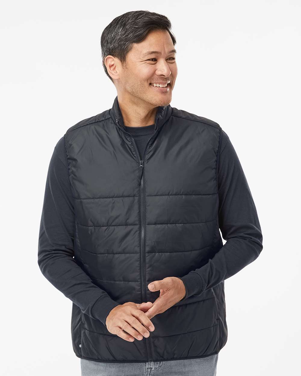 adidas Men's Puffer Full-Zip Vest in Black, style A572