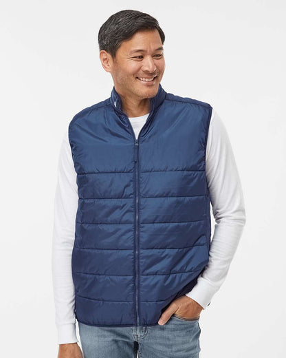 adidas Men's Puffer Full-Zip Vest in Team Navy Blue, style A572
