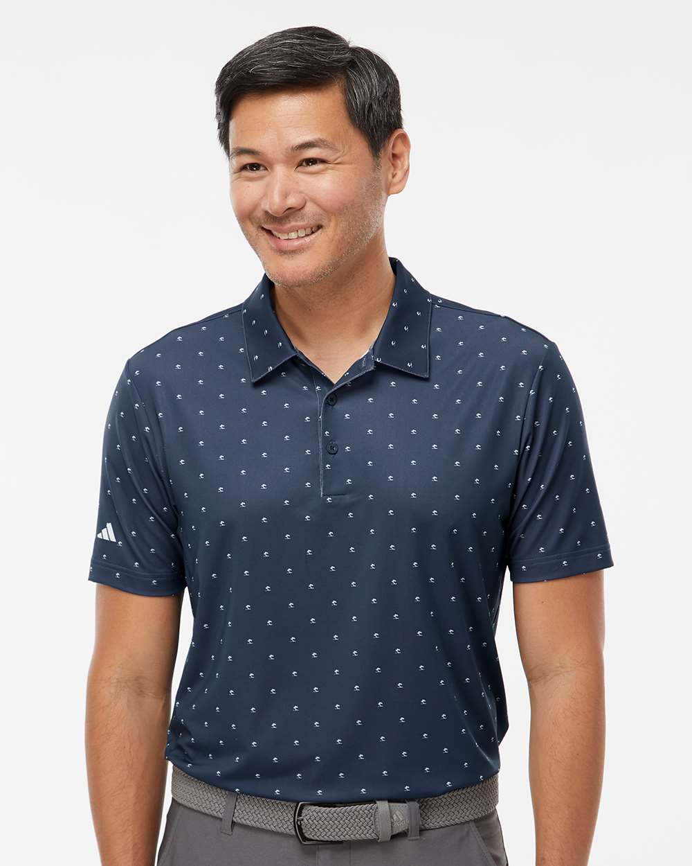 adidas Men's Ultimate365 Pine Tree Polo in Collegiate Navy/ White, style A574