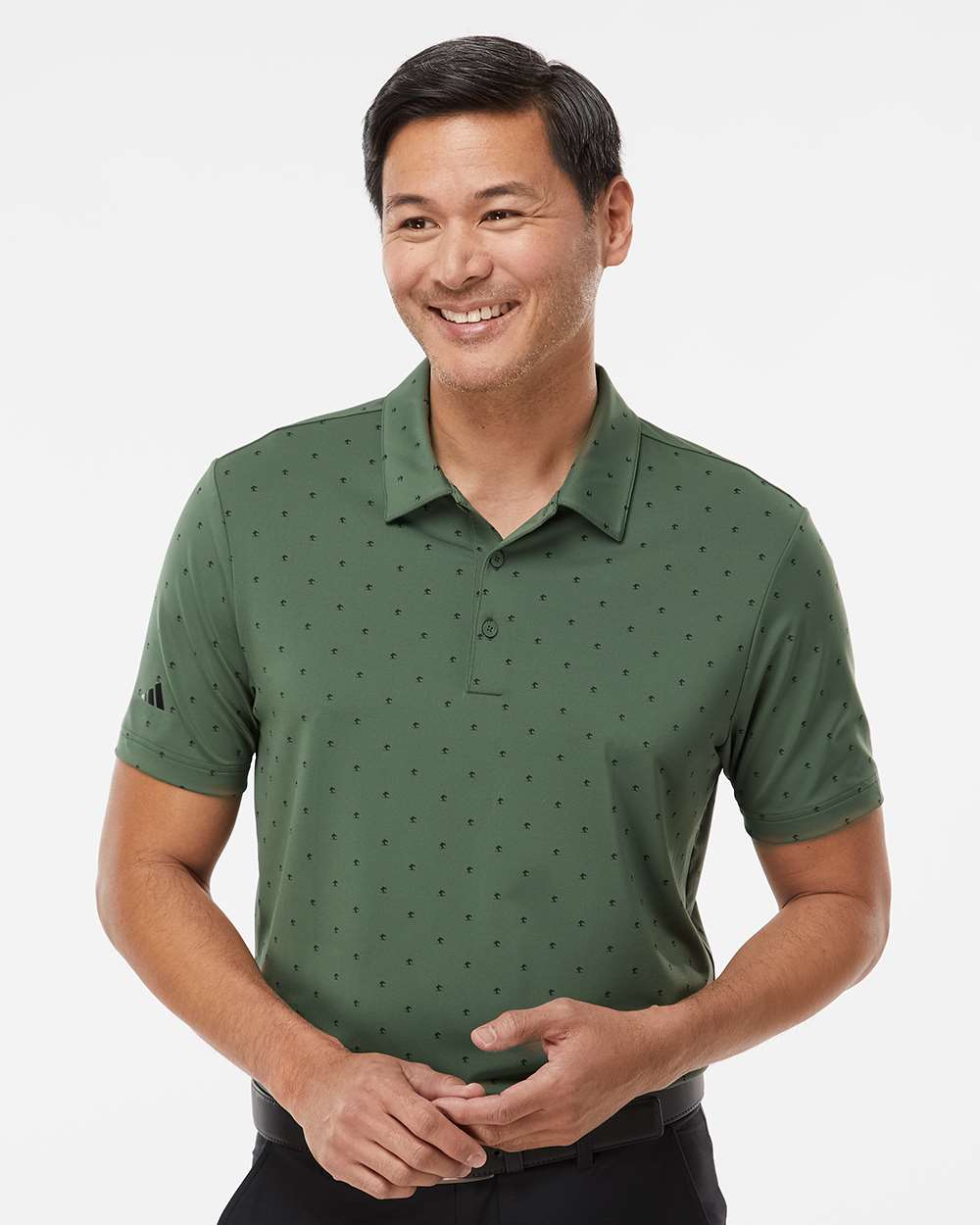 adidas Men's Ultimate365 Pine Tree Polo in Green Oxide/ Black, style A574