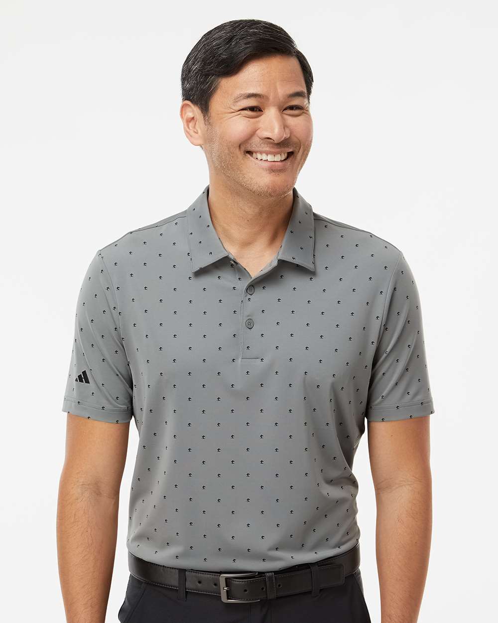 adidas Men's Ultimate365 Pine Tree Polo in Grey Three/ Black, style A574