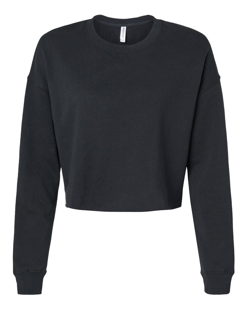 Independent Trading Co. AFX24CRP Women's Lightweight Crop Crewneck in Black