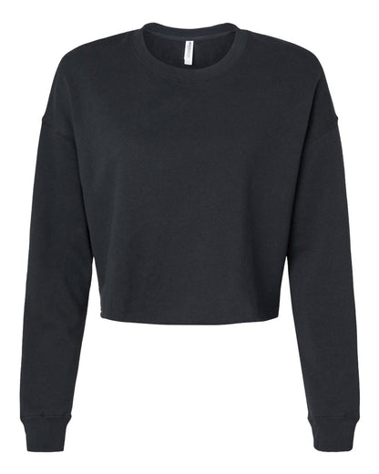 Independent Trading Co. AFX24CRP Women's Lightweight Crop Crewneck in Black