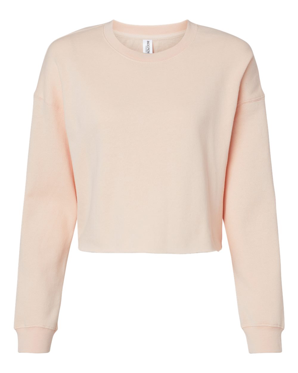 Independent Trading Co. AFX24CRP Women's Lightweight Crop Crewneck in Blush