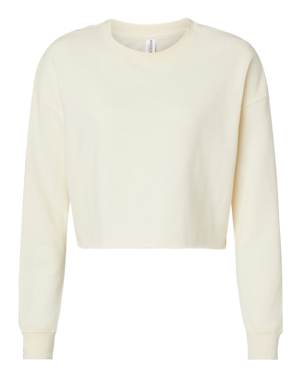 Independent Trading Co. AFX24CRP Women's Lightweight Crop Crewneck in Bone