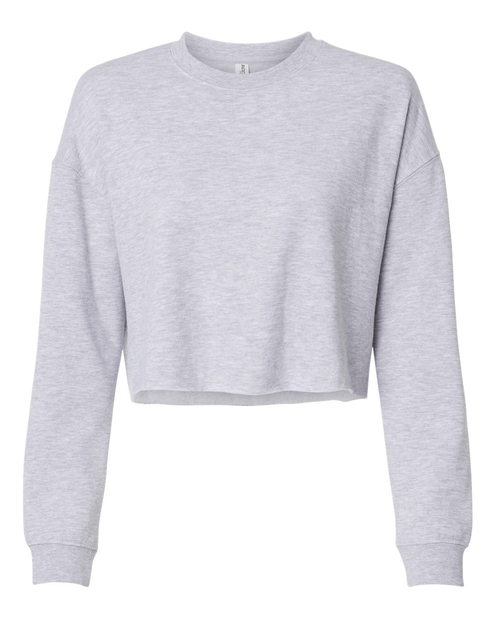 Independent Trading Co. AFX24CRP Women's Lightweight Crop Crewneck in Grey Heather