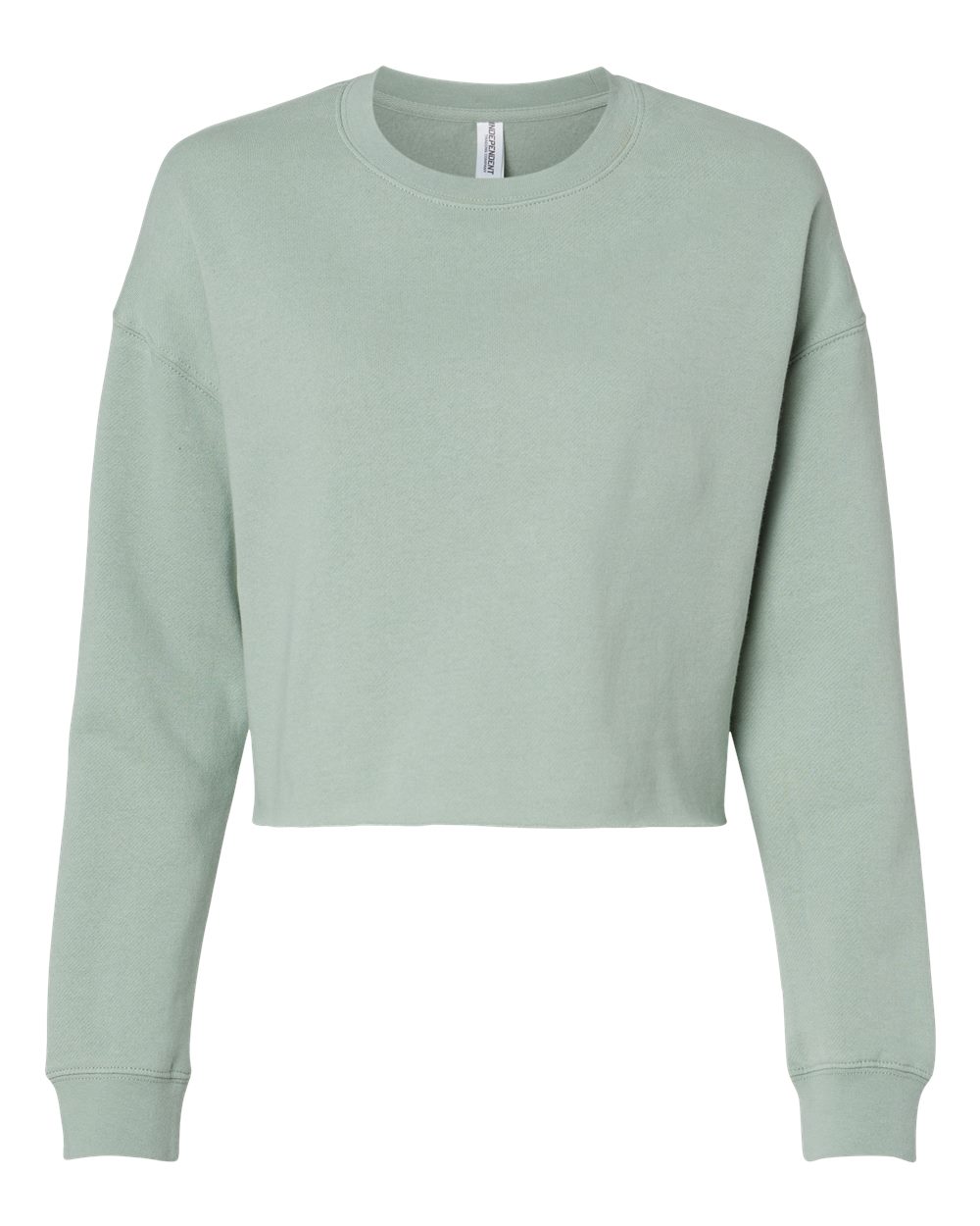 Independent Trading Co. AFX24CRP Women's Lightweight Crop Crewneck in Sage