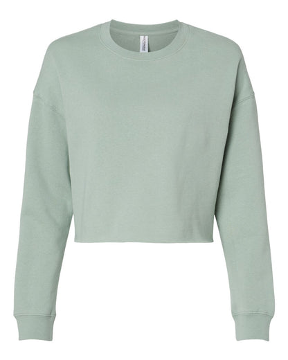 Independent Trading Co. AFX24CRP Women's Lightweight Crop Crewneck in Sage
